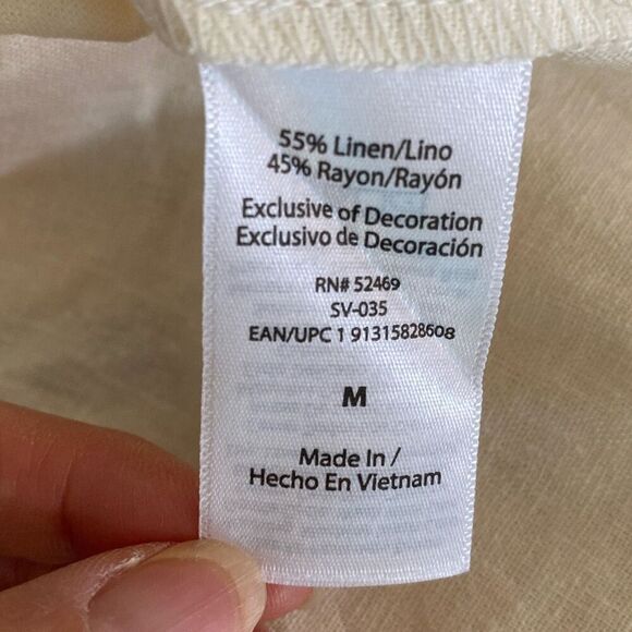 Sofia Vergara Sofia Jeans linen blend button up shirt size M - Picture 11 of 14